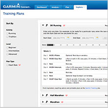 garmin connect training