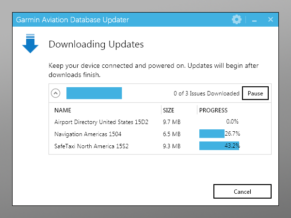 Garmin Aviation Database Updater Screenshot