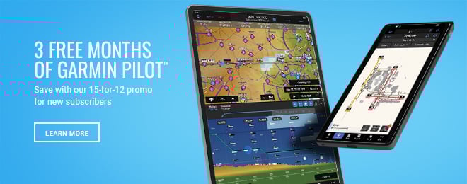 3 Free Months of Garmin Pilot - Learn More