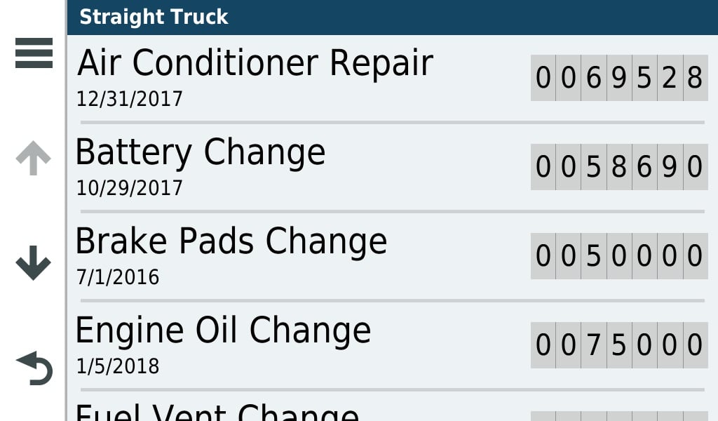 Service History Log