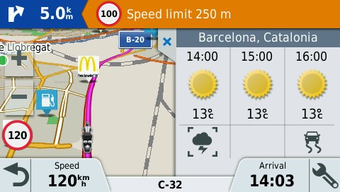 Información sobre el tiempo y el tráfico en directo