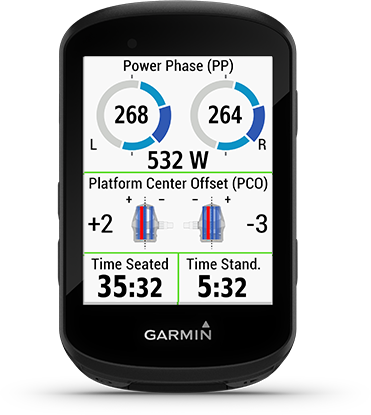 Edge 530 mit Cycling Dynamics-Seite