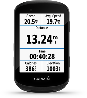 Edge 530 con la pantalla de Garmin Connect