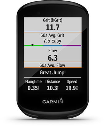 Edge 830 with mountain biking metrics screen