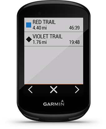 Edge 830 mountain bike bundle mit Seite der Trailforks-App
