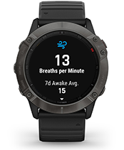 fēnix 6X Pro & Sapphire with respiration tracking screen