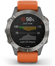 fenix 6 Pro y Zafiro con la pantalla de sensor de pulsioximetría