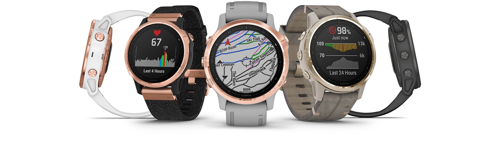 Sammlung von 5 fēnix Smartwatches