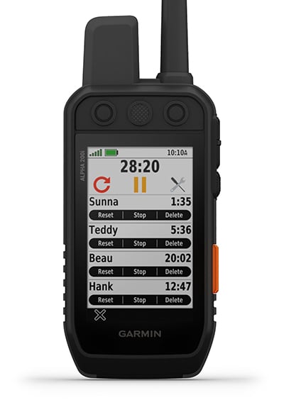 Alpha 200i handheld with hunt metrics