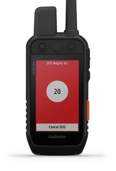 Alpha 200i handheld with navigation screens