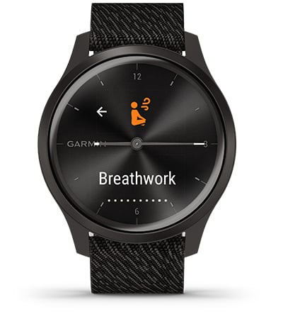 Garmin vivomove Style, Hybrid Smartwatch with Real Watch Hands and Hidden  Color Touchscreen Displays,Sleep Monitor, Graphite with Black Woven Nylon