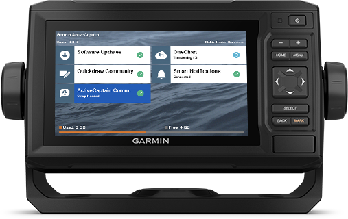 echoMAP UHD 62cv con pantalla de ActiveCaptain
