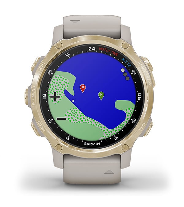 Descent Mk2 潛水電腦錶透過GPS/GLONASS/Galileo三衛星定位，精準紀錄出入水點，並透過Garmin Dive App紀錄與分享你的專屬潛水日誌