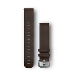 Quick Release Bands (20 mm), Dark Brown Leather with Silver Hardware