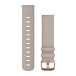 Quick Release Bands (20 mm), Gray Suede with Rose Gold Hardware