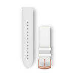 Quick Release Bands (20 mm), White Italian Leather with 18K Rose Gold PVD Hardware