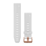 QuickFit® 20 Watch Bands, Carrara White Silicone with Rose Gold-tone Hardware
