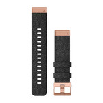 QuickFit® 20 Watch Bands, Heathered Black Nylon with Rose Gold Hardware