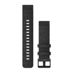 QuickFit® 20 Watch Bands, Heathered Black Nylon with Black Hardware