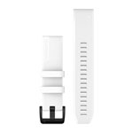 QuickFit® 22 Watch Bands, White with Black Stainless Steel Hardware