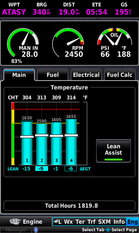 Optional Integrated Engine Information