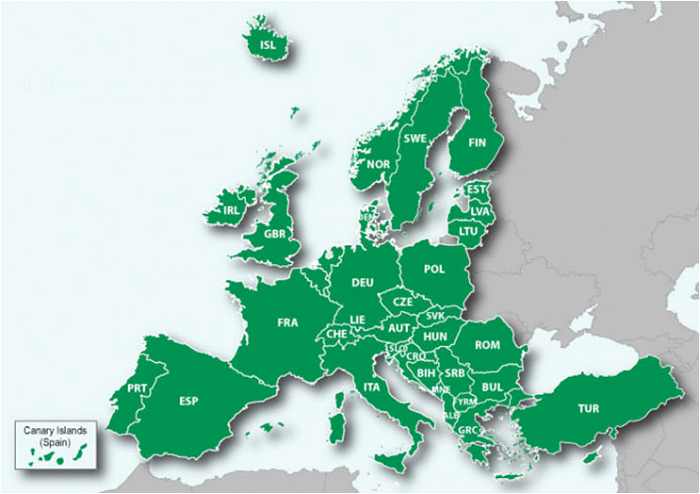 European Map Coverage