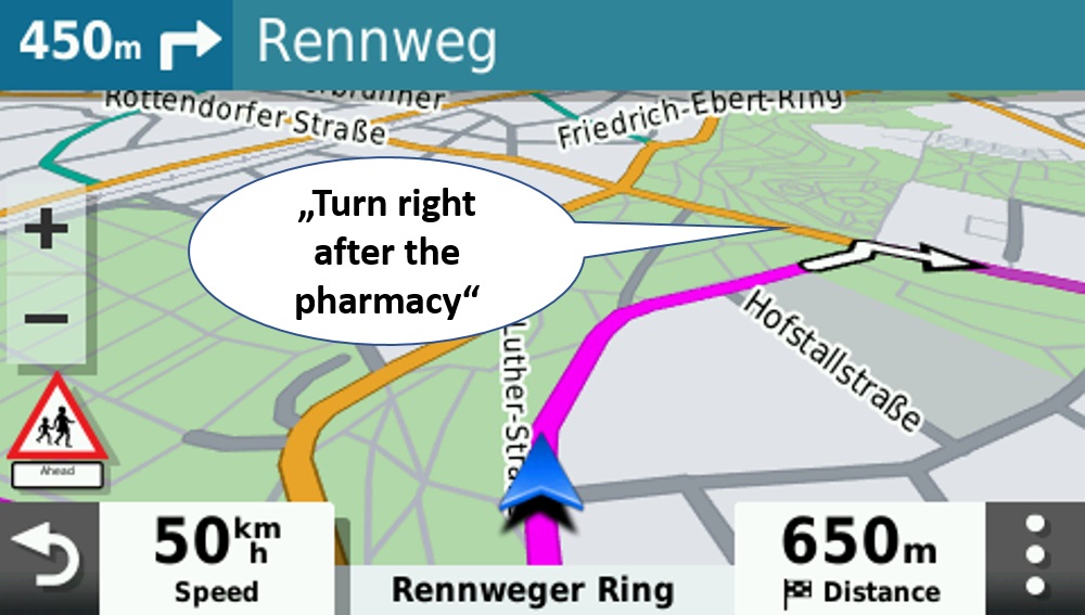 Funkcija Garmin Real Directions<sup>™</sup>