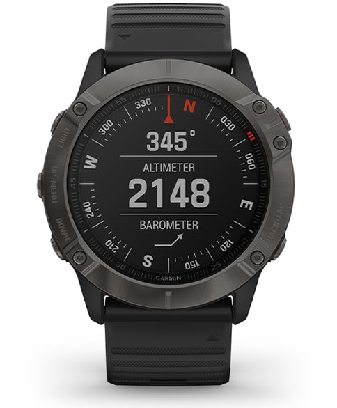  Garmin fenix 6X Pro Solar, Premium Multisport GPS Watch with  Solar Charging Capabilities, Features Mapping, Music, Grade-Adjusted Pace  Guidance and Pulse Ox Sensors, Dark Gray with Black Band : Electronics