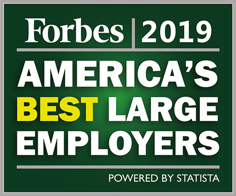 N ° 5 en Forbes America's Best Large Employers 2019