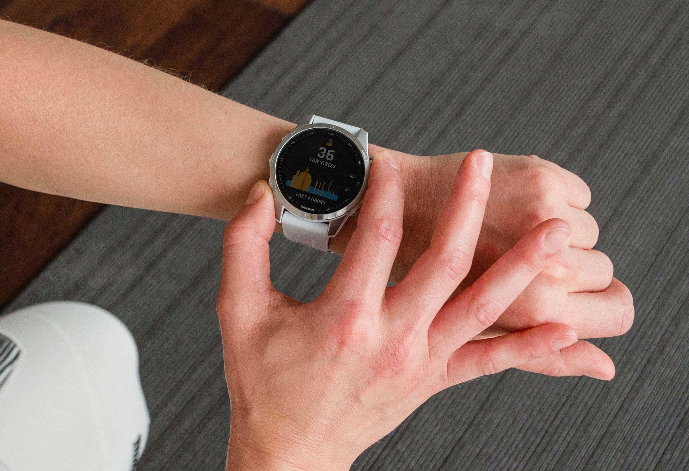 monitor stress levels with Garmin smartwatch. 