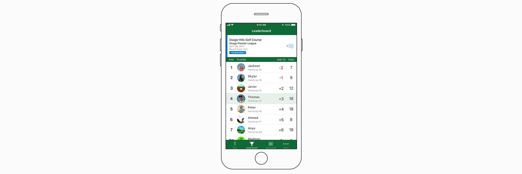 Leaderboards and tournaments - Garmin Golf™ App