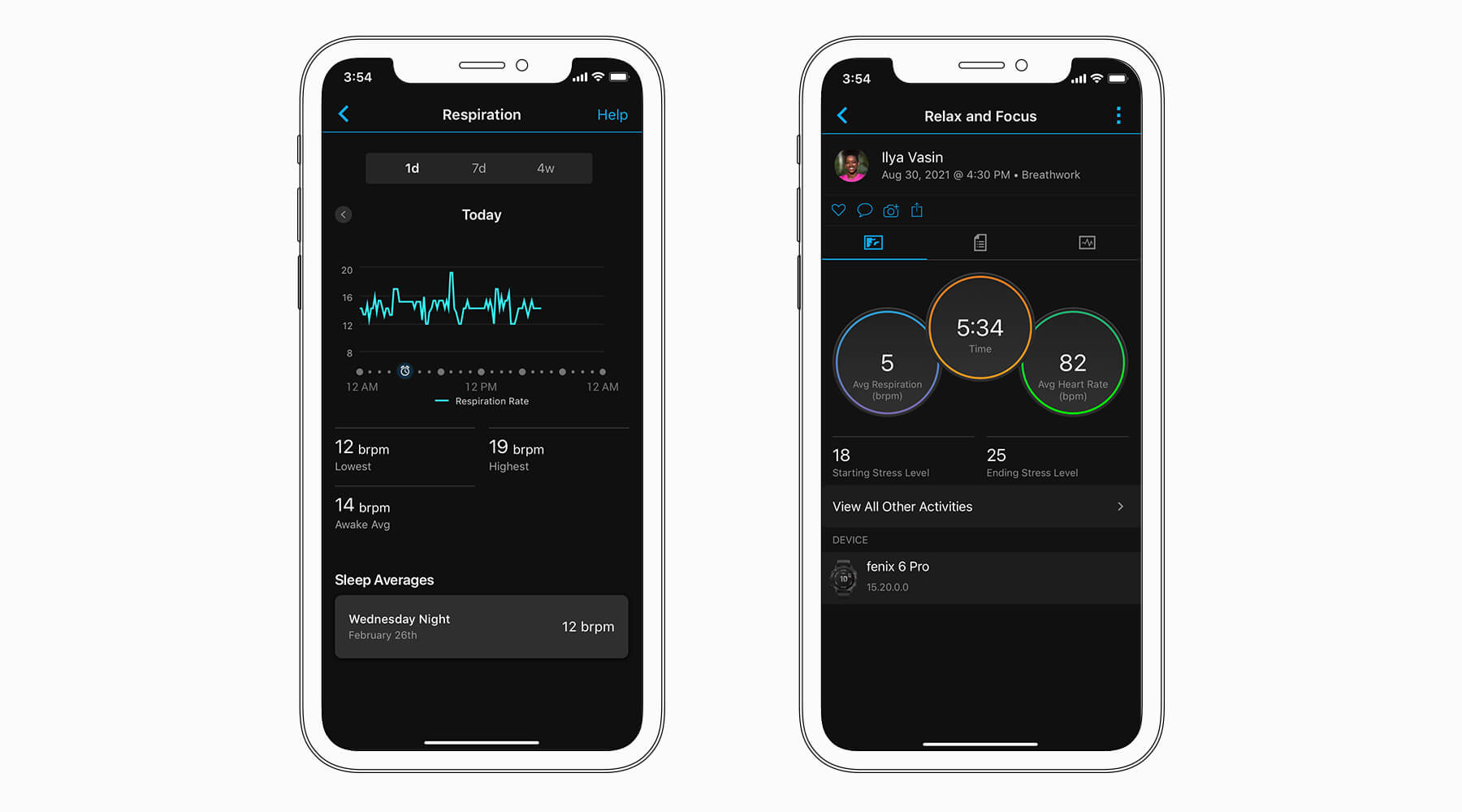 Respiration Rate and Breathwork Garmin Technology