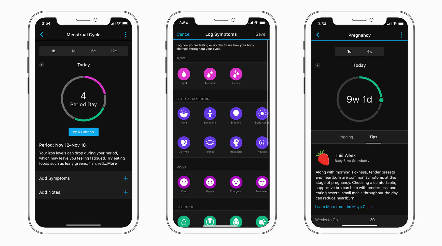 garmin menstrual cycle tracking