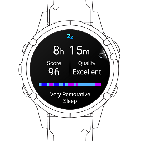 Watch showing Sleep Monitoring screen