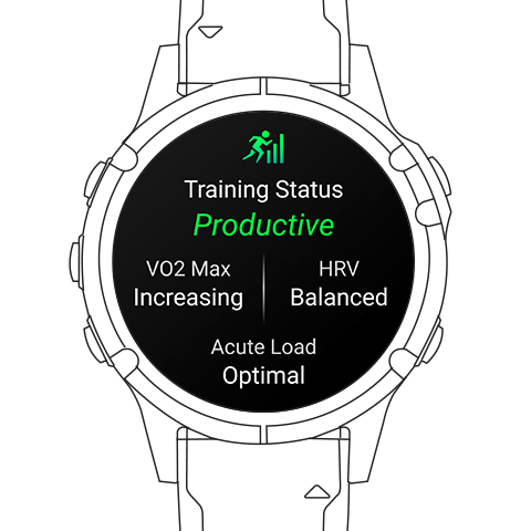 Watch showing Training Status screen